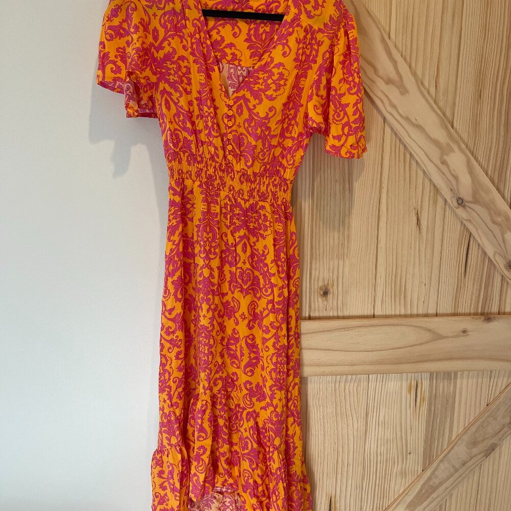 Fun Sundress in Orange & Pink